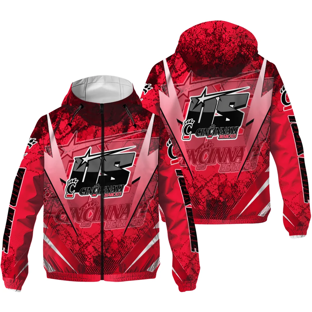 personalized cincinnati bearcats us rock star red windbreaker jacket high quality personalized cincinnati bearcats us rock star red windbreaker jacket high quality