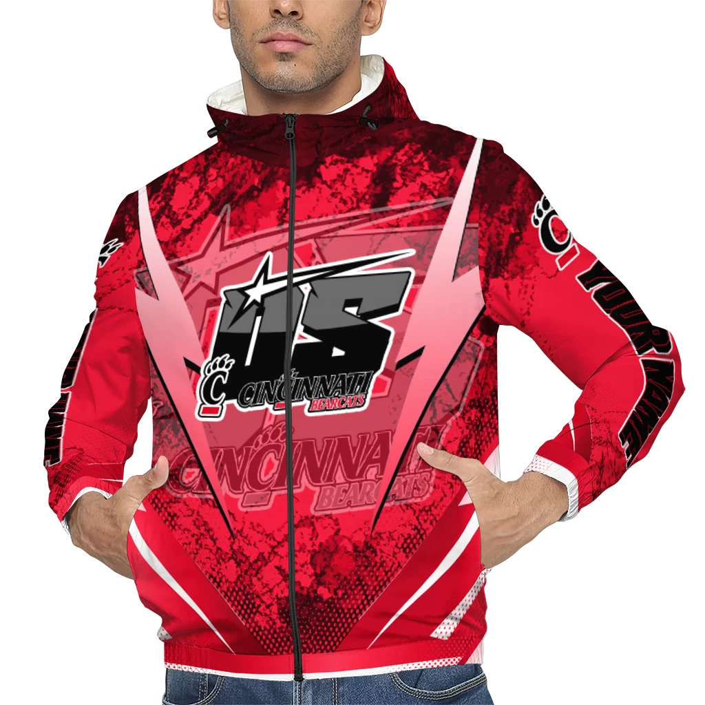 personalized cincinnati bearcats us rock star red windbreaker jacket top rated personalized cincinnati bearcats us rock star red windbreaker jacket top rated