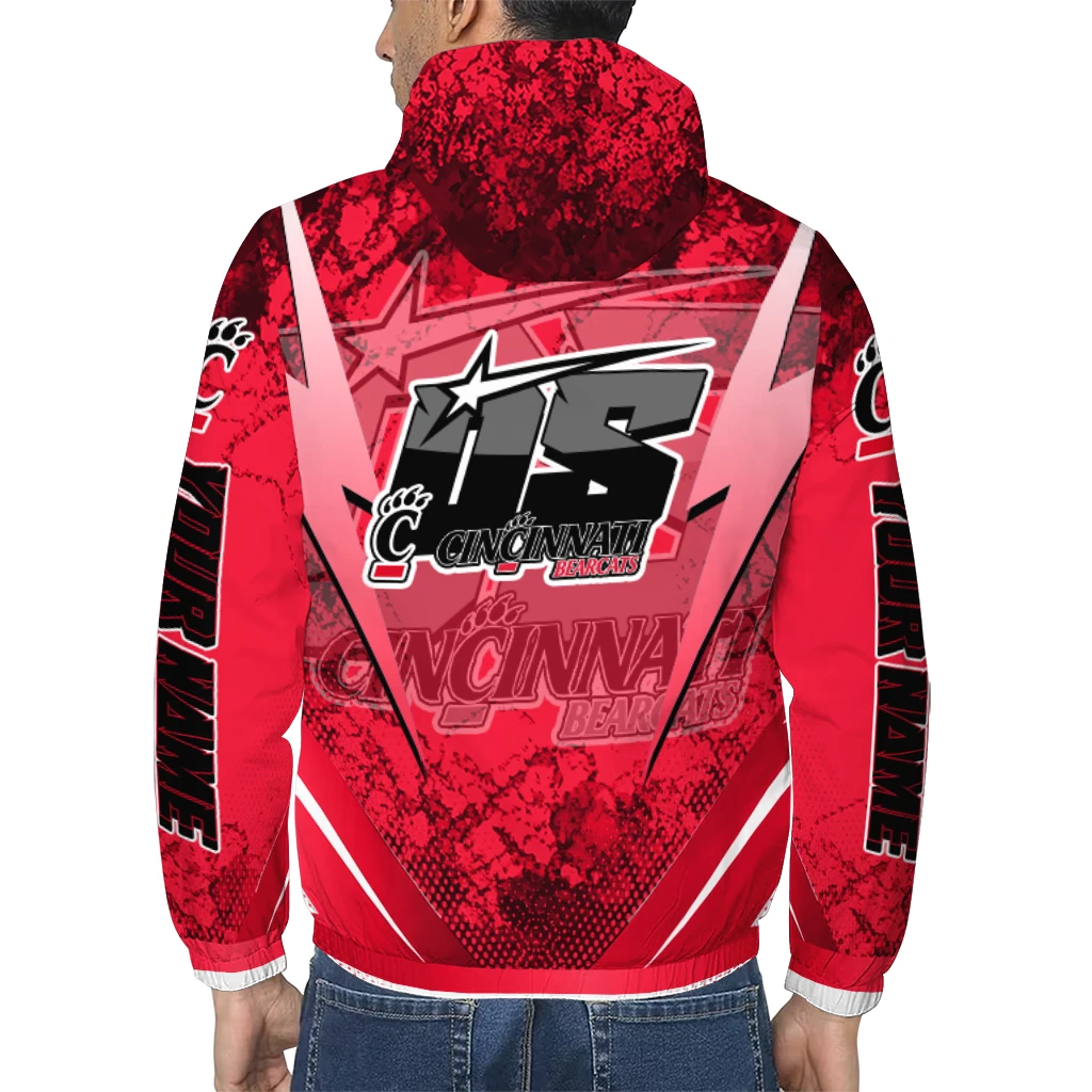 personalized cincinnati bearcats us rock star red windbreaker jacket trendy personalized cincinnati bearcats us rock star red windbreaker jacket trendy