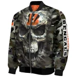 personalized cincinnati bengals camouflage skull camouflage bomber jacket best selling