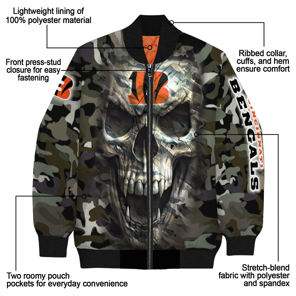 personalized cincinnati bengals camouflage skull camouflage bomber jacket new arrival personalized cincinnati bengals camouflage skull camouflage bomber jacket new arrival