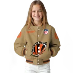 personalized cincinnati bengals claw tear beige varsity jacket best selling