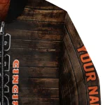 personalized cincinnati bengals flag wood brown bomber jacket best selling