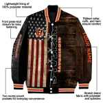 personalized cincinnati bengals flag wood brown varsity jacket best selling