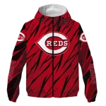 personalized cincinnati reds abstract streaks red windbreaker jacket best selling