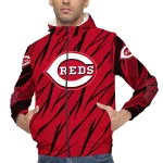 personalized cincinnati reds abstract streaks red windbreaker jacket best selling