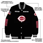 personalized cincinnati reds american flag skull black varsity jacket best selling