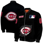 personalized cincinnati reds claw fragment black bomber jacket best selling