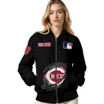 personalized cincinnati reds claw fragment black bomber jacket best selling