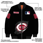 personalized cincinnati reds claw fragment black bomber jacket best selling