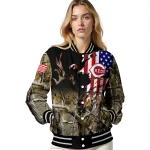 personalized cincinnati reds patriot deer camouflage varsity jacket best selling