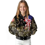 personalized cincinnati reds patriot deer camouflage varsity jacket best selling