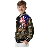 personalized cincinnati reds patriot deer camouflage varsity jacket best selling