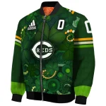 personalized cincinnati reds shamrock vortex green bomber jacket best selling