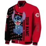 personalized cincinnati reds stitch laughing red varsity jacket best selling