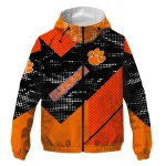 personalized clemson tigers arrow matrix orange black windbreaker jacket best selling