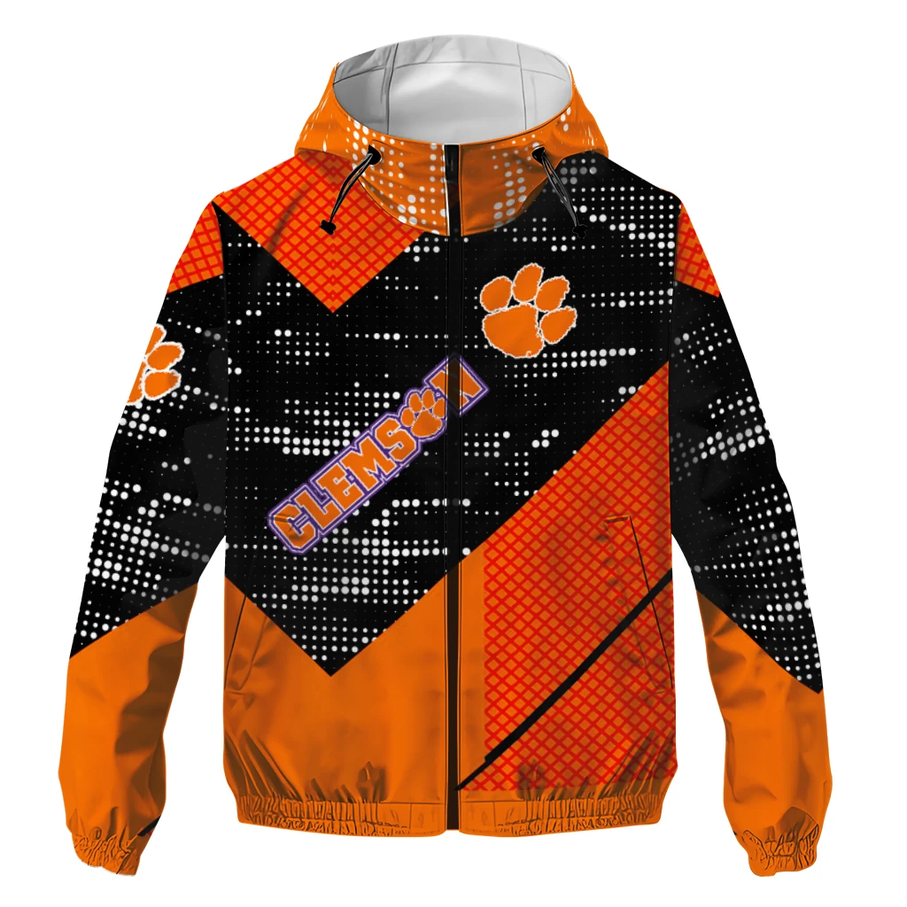 personalized clemson tigers arrow matrix orange black windbreaker jacket best selling personalized clemson tigers arrow matrix orange black windbreaker jacket best selling