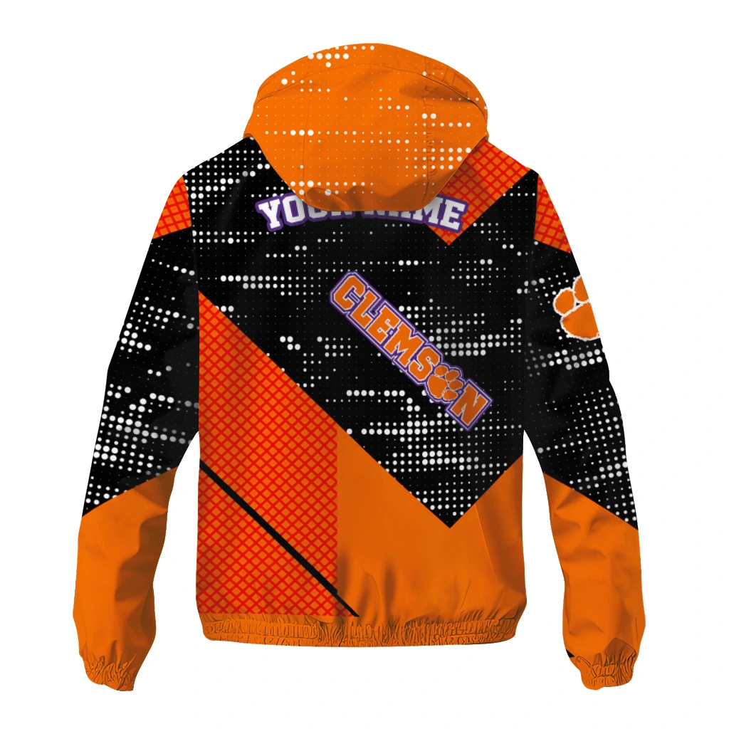 personalized clemson tigers arrow matrix orange black windbreaker jacket fashion forward personalized clemson tigers arrow matrix orange black windbreaker jacket fashion forward