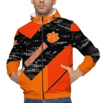 personalized clemson tigers arrow matrix orange black windbreaker jacket best selling