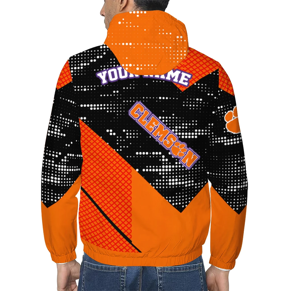 personalized clemson tigers arrow matrix orange black windbreaker jacket trendy personalized clemson tigers arrow matrix orange black windbreaker jacket trendy