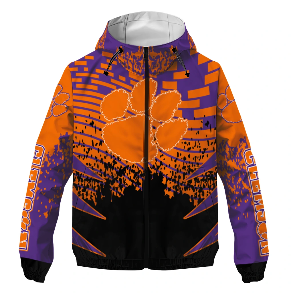 personalized clemson tigers brick motion orange black windbreaker jacket best selling personalized clemson tigers brick motion orange black windbreaker jacket best selling
