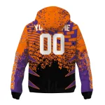 personalized clemson tigers brick motion orange black windbreaker jacket best selling
