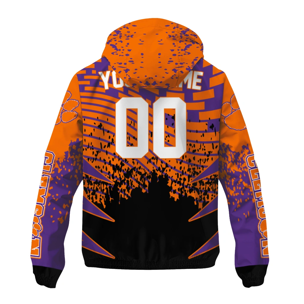 personalized clemson tigers brick motion orange black windbreaker jacket fashion forward personalized clemson tigers brick motion orange black windbreaker jacket fashion forward