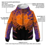 personalized clemson tigers brick motion orange black windbreaker jacket best selling