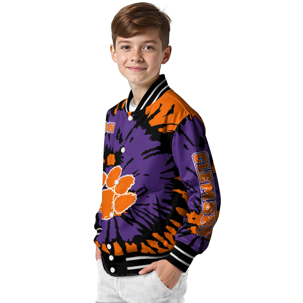 personalized clemson tigers burst splatter orange varsity jacket trendy personalized clemson tigers burst splatter orange varsity jacket trendy