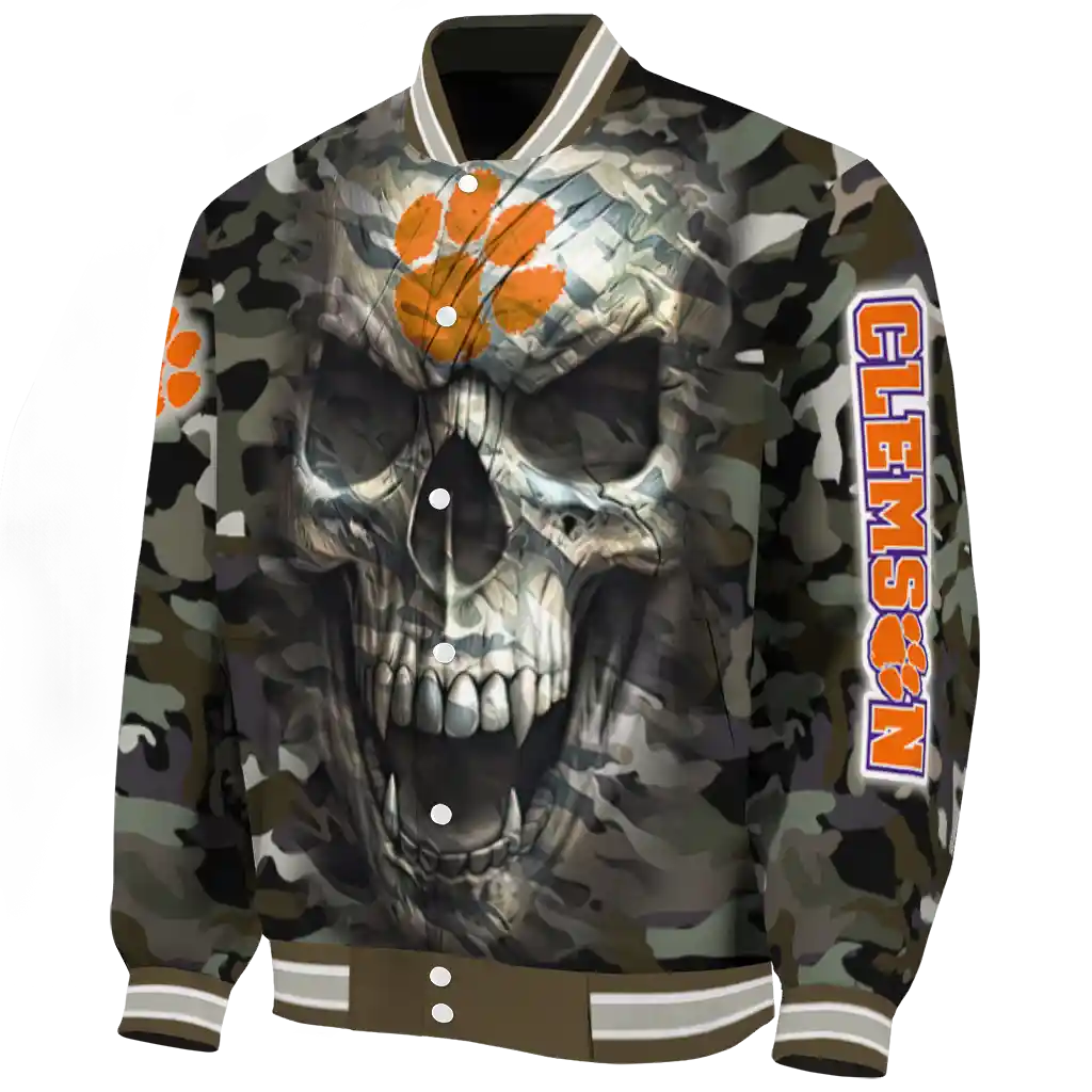 personalized clemson tigers camouflage skull camouflage varsity jacket best selling personalized clemson tigers camouflage skull camouflage varsity jacket best selling