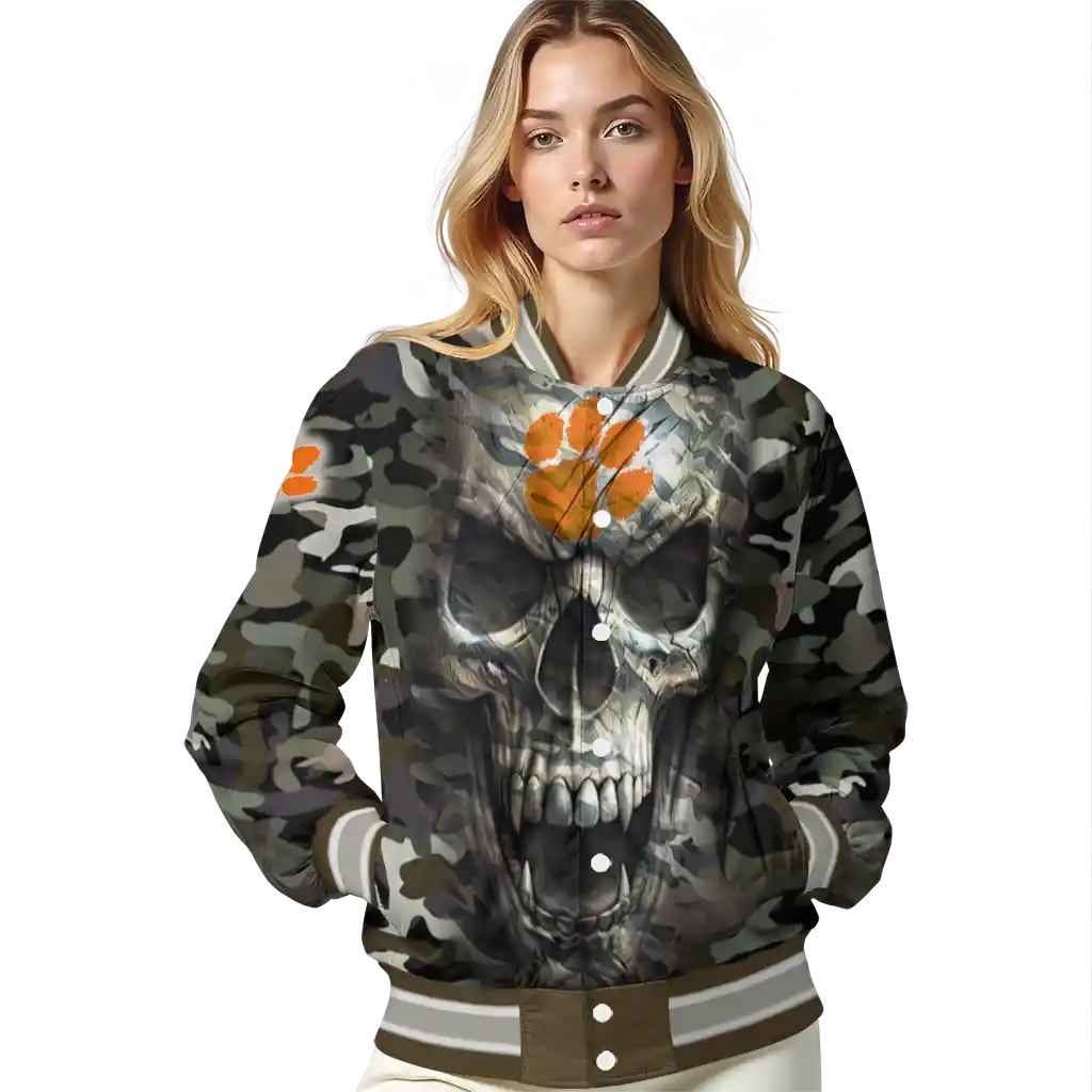 personalized clemson tigers camouflage skull camouflage varsity jacket latest model personalized clemson tigers camouflage skull camouflage varsity jacket latest model