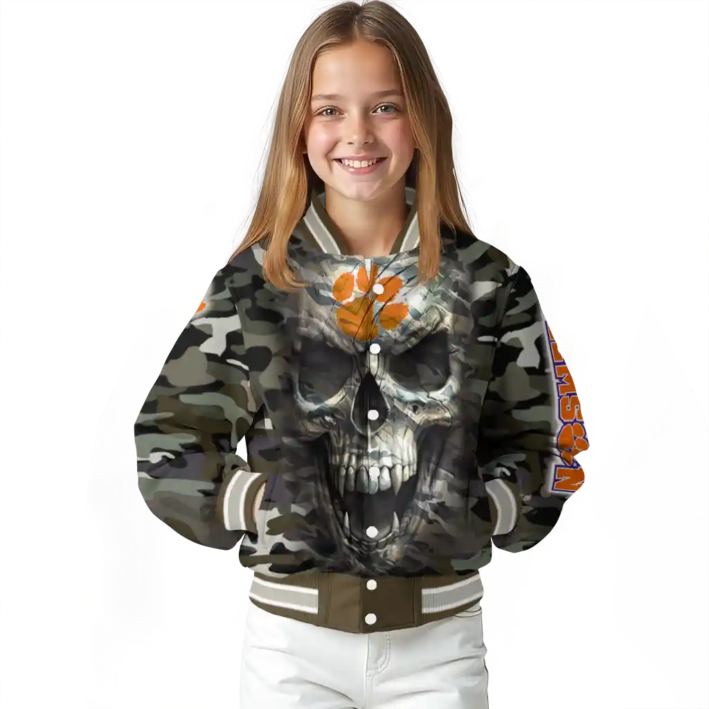 personalized clemson tigers camouflage skull camouflage varsity jacket top rated personalized clemson tigers camouflage skull camouflage varsity jacket top rated