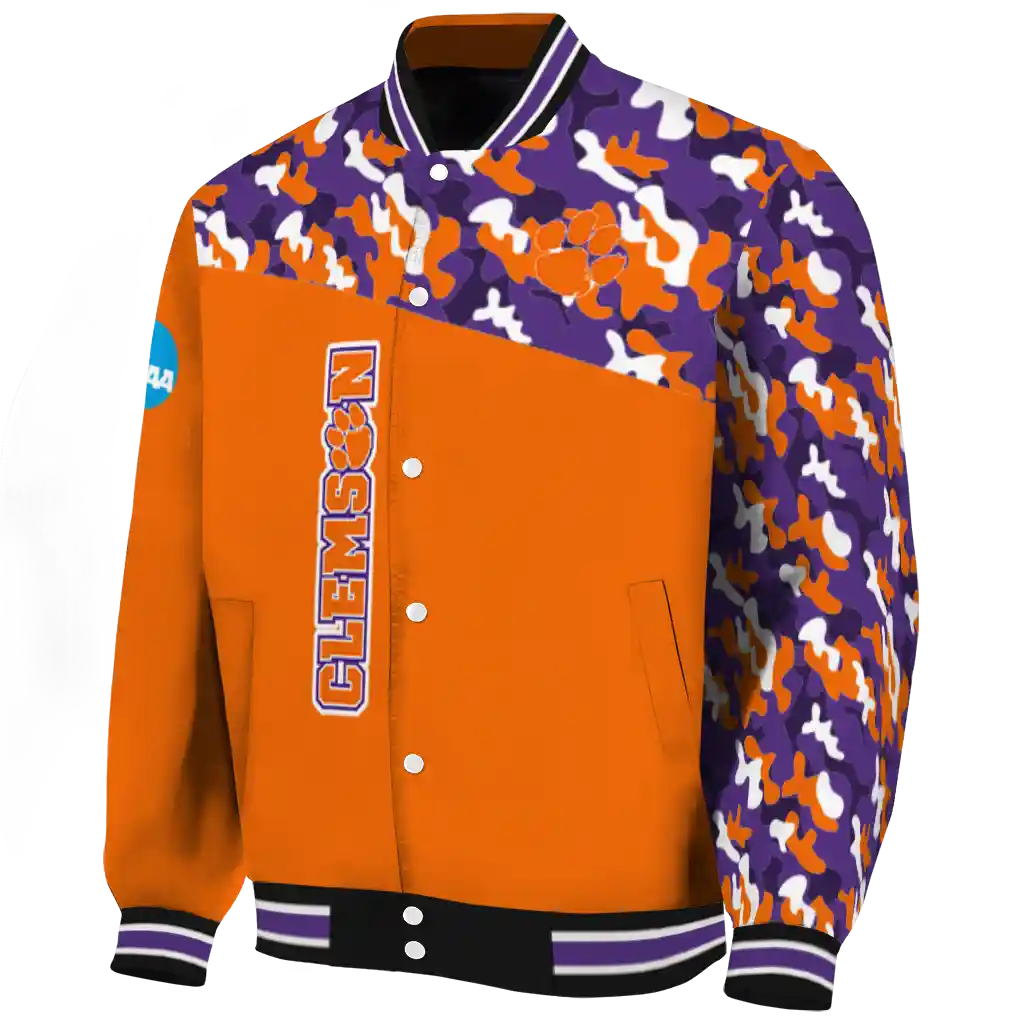 personalized clemson tigers camouflage splash orange varsity jacket best selling personalized clemson tigers camouflage splash orange varsity jacket best selling