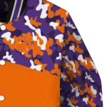 personalized clemson tigers camouflage splash orange varsity jacket best selling