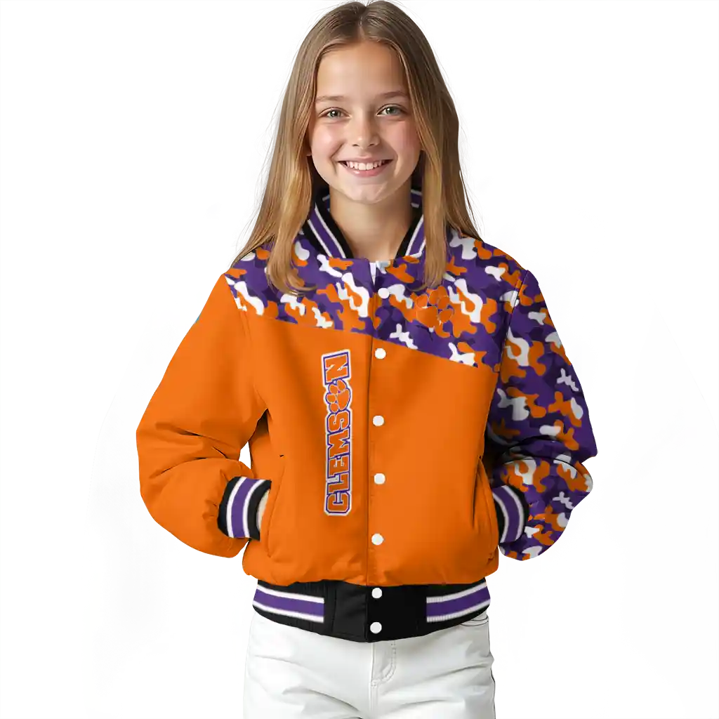 personalized clemson tigers camouflage splash orange varsity jacket top rated personalized clemson tigers camouflage splash orange varsity jacket top rated
