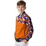 personalized clemson tigers camouflage splash orange varsity jacket best selling