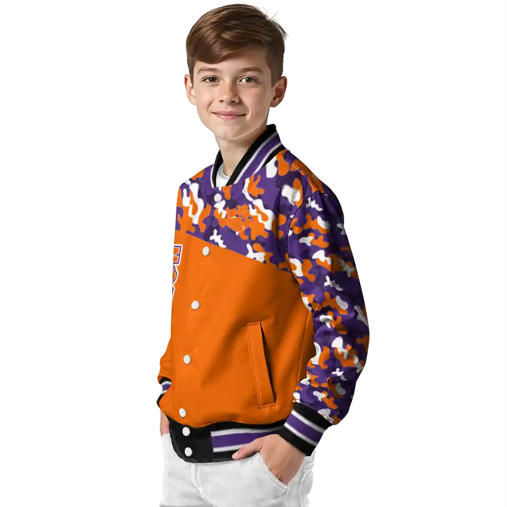 personalized clemson tigers camouflage splash orange varsity jacket trendy personalized clemson tigers camouflage splash orange varsity jacket trendy