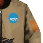 personalized clemson tigers claw effect beige bomber jacket best selling