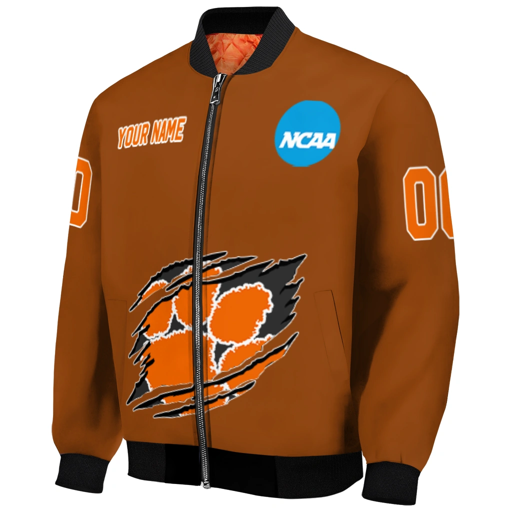 personalized clemson tigers claw mark orange bomber jacket fashion forward personalized clemson tigers claw mark orange bomber jacket fashion forward