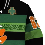 personalized clemson tigers clover green lines green black varsity jacket best selling