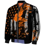 personalized clemson tigers star stripes orange black bomber jacket best selling