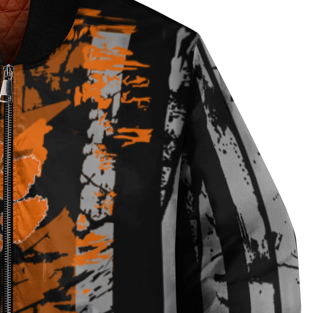 personalized clemson tigers star stripes orange black bomber jacket premium grade personalized clemson tigers star stripes orange black bomber jacket premium grade