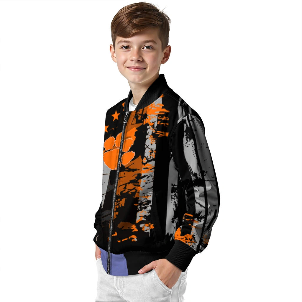 personalized clemson tigers star stripes orange black bomber jacket trendy personalized clemson tigers star stripes orange black bomber jacket trendy