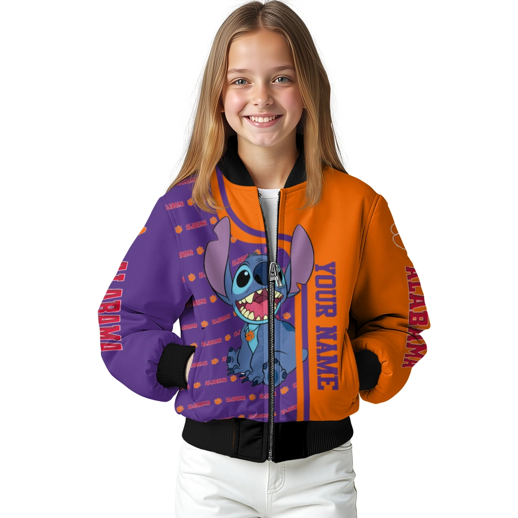 personalized clemson tigers stitch laughing orange bomber jacket top rated personalized clemson tigers stitch laughing orange bomber jacket top rated