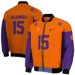personalized clemson tigers team patch orange bomber jacket best selling