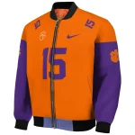 personalized clemson tigers team patch orange bomber jacket best selling