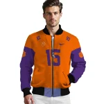 personalized clemson tigers team patch orange bomber jacket best selling