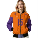 personalized clemson tigers team patch orange bomber jacket best selling