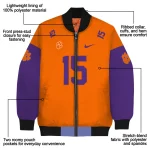 personalized clemson tigers team patch orange bomber jacket best selling