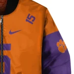 personalized clemson tigers team patch orange bomber jacket best selling
